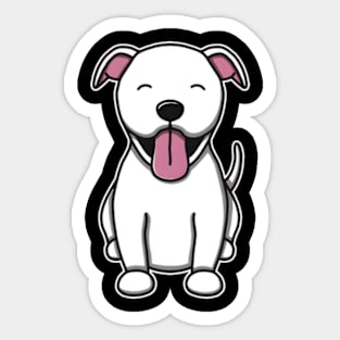 White Pitbull Sticker